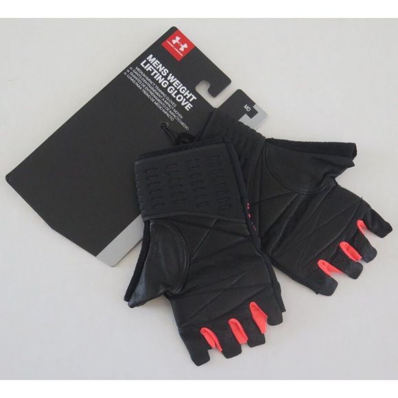 Under Armour 1356688 001 Men's Sz M Black UA HeatGear Weight Lifting Gloves - Picture 2 of 6